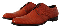 Thumbnail for Exotic Orange Croc Leather Laceup Dress Shoes