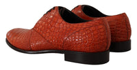 Thumbnail for Exotic Orange Croc Leather Laceup Dress Shoes