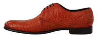 Thumbnail for Exotic Orange Croc Leather Laceup Dress Shoes