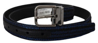 Thumbnail for Elegant Blue Jacquard Leather Belt