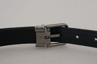 Thumbnail for Elegant Blue Jacquard Leather Belt