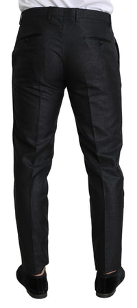 Thumbnail for Elegant Metallic Black Dress Pants
