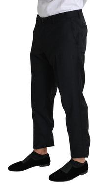 Thumbnail for Elegant Black Virgin Wool Cropped Pants