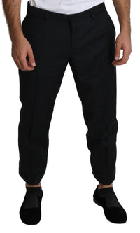 Thumbnail for Elegant Black Virgin Wool Cropped Pants
