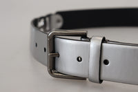 Thumbnail for Chic Silver Leather Belt with Metal Buckle