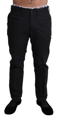 Thumbnail for Elegant Black Stretch Cotton Trousers