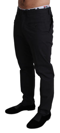 Thumbnail for Elegant Black Stretch Cotton Trousers