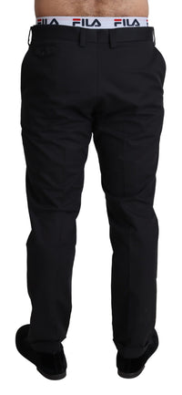 Thumbnail for Elegant Black Stretch Cotton Trousers