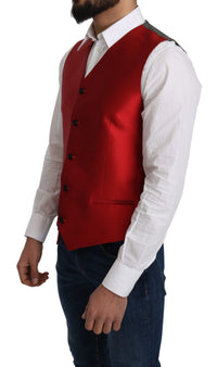 Thumbnail for Ravishing Red Silk Formal Vest