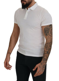 Thumbnail for Elegant White Cotton Polo T-Shirt