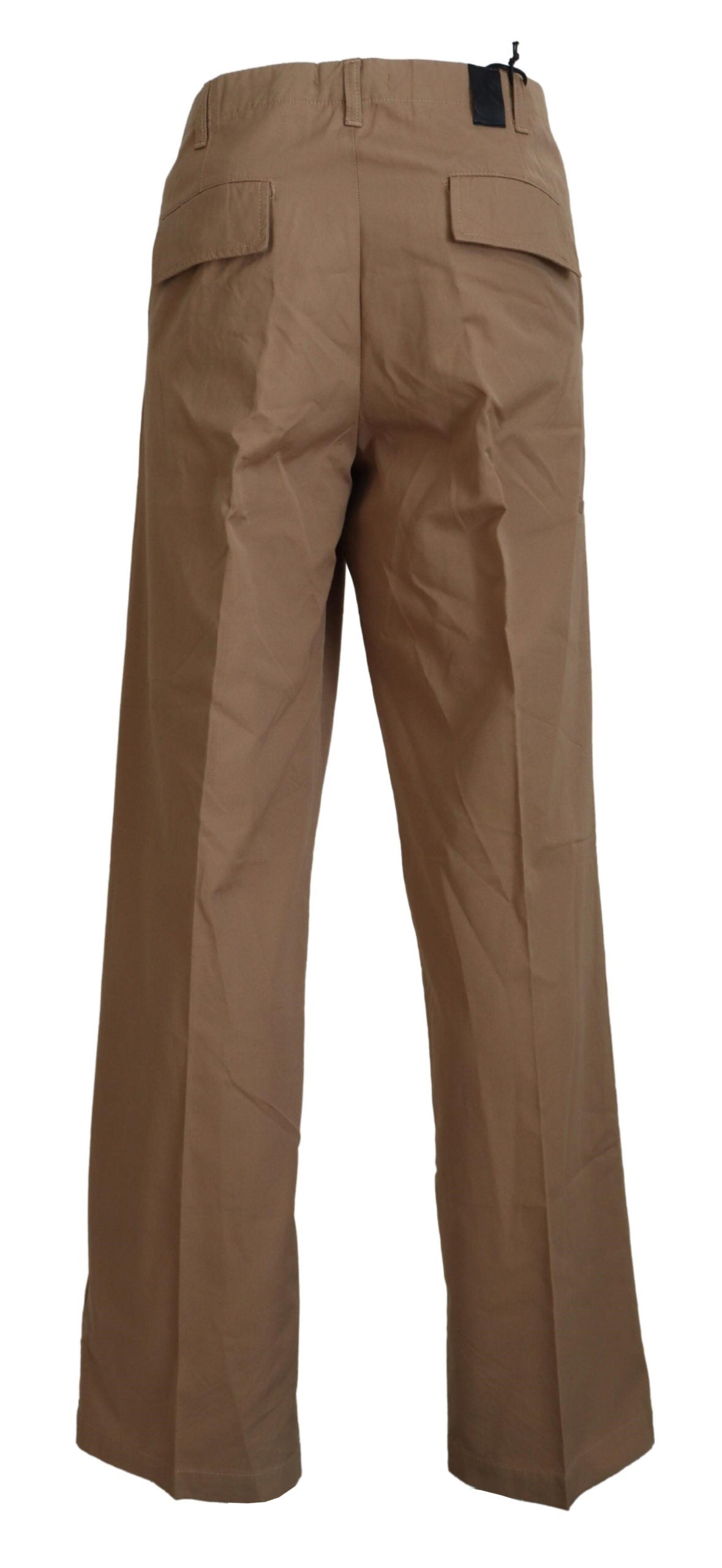 Brown Cotton Straight Fit Chinos Men Pants