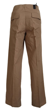 Thumbnail for Brown Cotton Straight Fit Chinos Men Pants