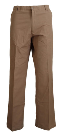 Thumbnail for Brown Cotton Straight Fit Chinos Men Pants