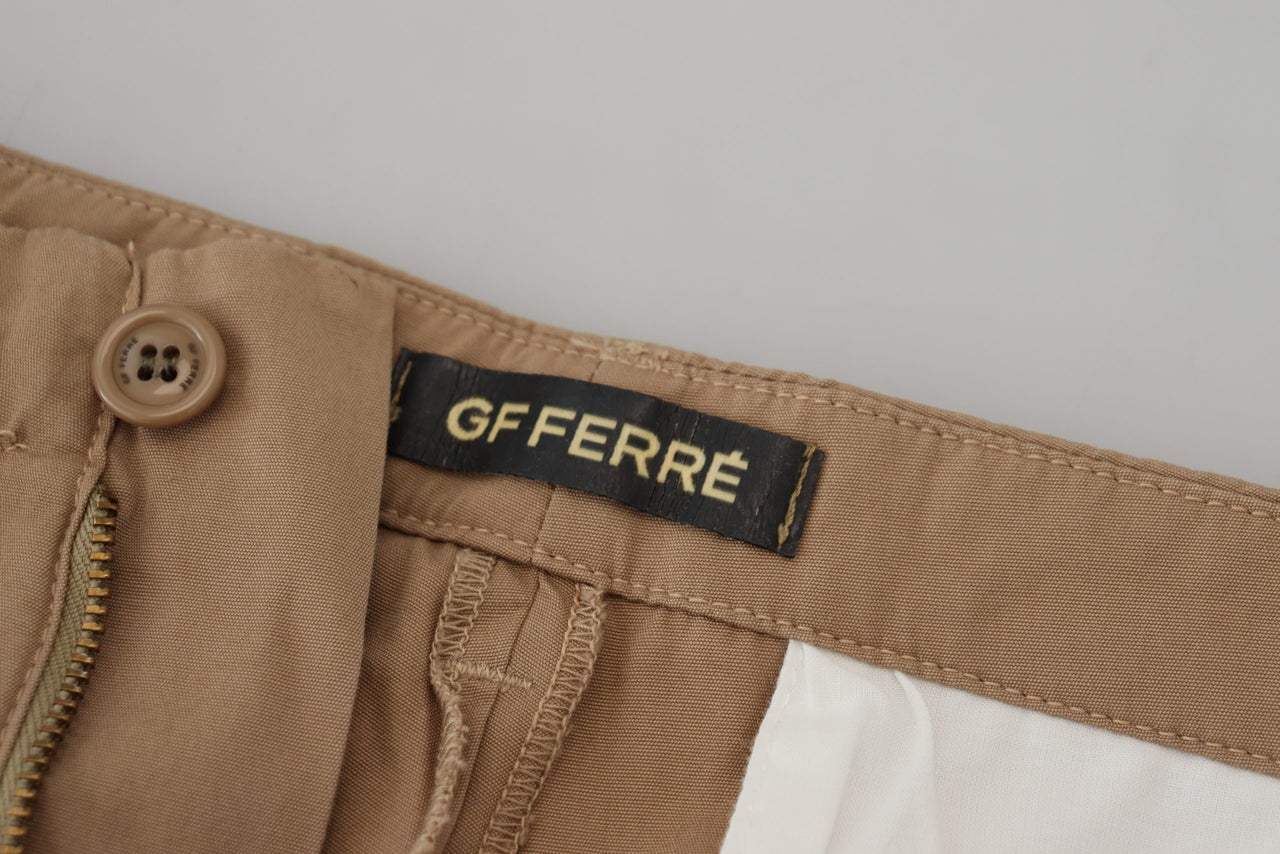 Brown Cotton Straight Fit Chinos Men Pants