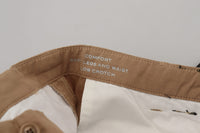 Thumbnail for Brown Cotton Straight Fit Chinos Men Pants