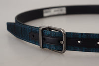 Thumbnail for Elegant Blue Jacquard Designer Belt