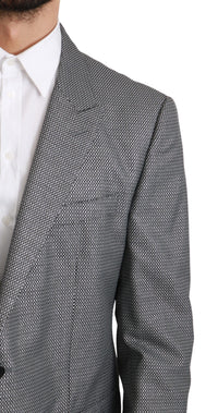 Thumbnail for Elegant Gray Fantasy Pattern Slim Fit Blazer