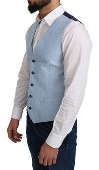 Thumbnail for Elegant Azure Men's Formal Vest