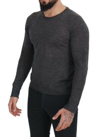 Thumbnail for Sleek Gray Crewneck Pullover Sweater