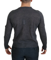 Thumbnail for Sleek Gray Crewneck Pullover Sweater