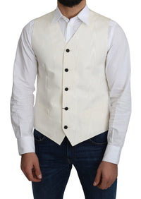 Thumbnail for Elegant Off-White Silk Formal Vest