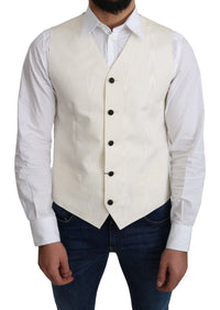 Thumbnail for Elegant Off-White Silk Formal Vest