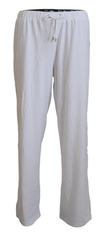 Thumbnail for White Cotton Logo Loose Men Pants