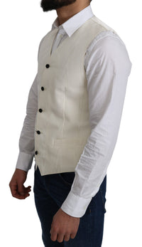 Thumbnail for Elegant Off-White Silk Formal Vest