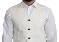 Thumbnail for Elegant Off-White Silk Formal Vest