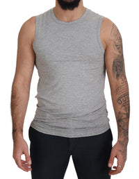 Thumbnail for Chic Gray Sleeveless Crewneck Tee