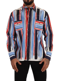 Thumbnail for Elegant Striped Cotton Shirt with Pockets