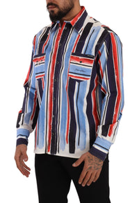 Thumbnail for Elegant Striped Cotton Shirt with Pockets