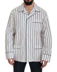 Thumbnail for White Stripes Cotton Pajama Sleepwear Shirt