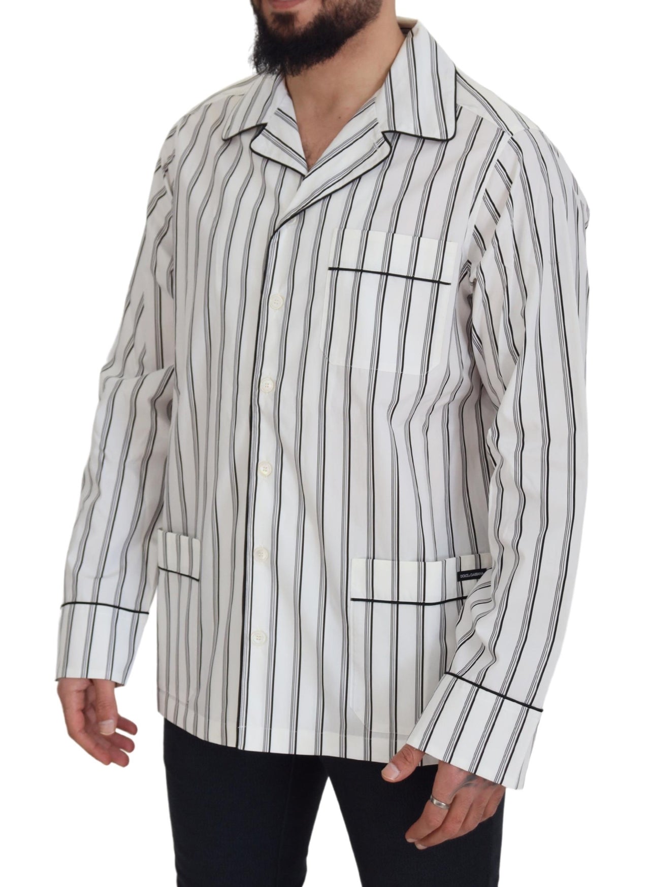 White Stripes Cotton Pajama Sleepwear Shirt