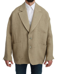 Thumbnail for Chic Beige Jute Single-Breasted Blazer