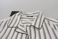 Thumbnail for White Stripes Cotton Pajama Sleepwear Shirt