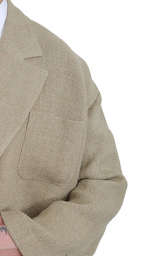 Thumbnail for Chic Beige Jute Single-Breasted Blazer