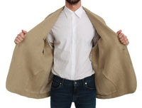 Thumbnail for Chic Beige Jute Single-Breasted Blazer