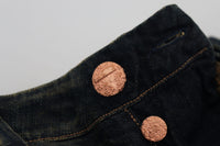 Thumbnail for Elegant Blue Washed Denim Pants - Authentic Craftsmanship