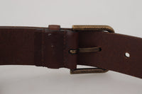 Thumbnail for Elegant Brown Leather Belt with Metal Buckle