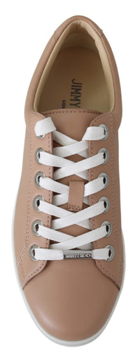 Thumbnail for Powder Pink Nappa Leather Sneakers