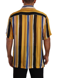 Thumbnail for Yellow Striped Silk-Blend Men's Shirt