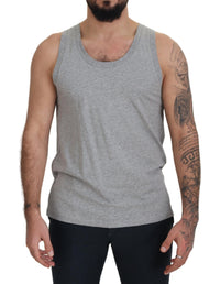 Thumbnail for Gray Sleeveless Logo Print Underwear T-shirt