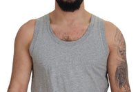 Thumbnail for Gray Sleeveless Logo Print Underwear T-shirt