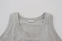 Thumbnail for Gray Sleeveless Logo Print Underwear T-shirt