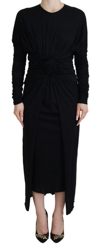 Thumbnail for Elegant Sheath Wrap Dress with Long Sleeves