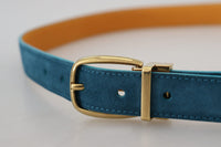 Thumbnail for Elegant Blue Velvet Leather Belt