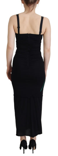 Thumbnail for Black Sheath Bodycon Stretch Roses Dress
