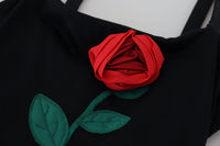 Thumbnail for Black Sheath Bodycon Stretch Roses Dress