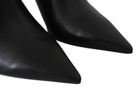 Thumbnail for Elegant Black Gold Leather Pumps